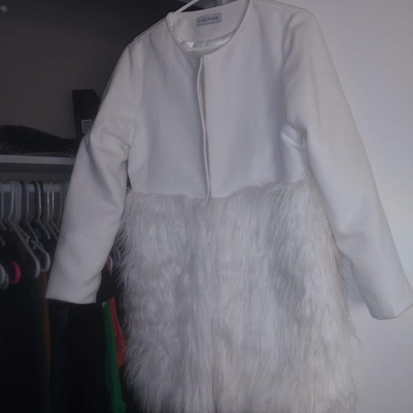 Jackets & Blazers - White faux fur jacket.